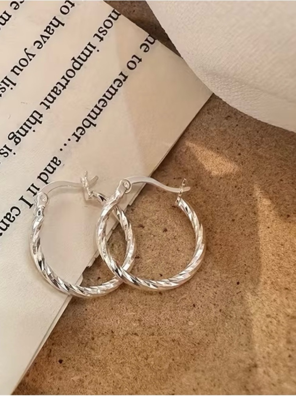 Sterling Silver Twisted Hoop Earrings - Elegant Silver Hoops